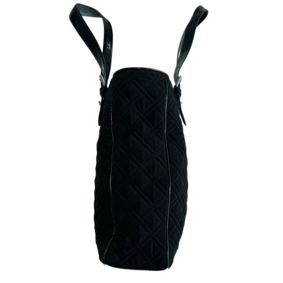 Vera Bradley Black Quilted Zippered Rectangular Bag / Commuter Tote /  Purse - Picture 6 of 16